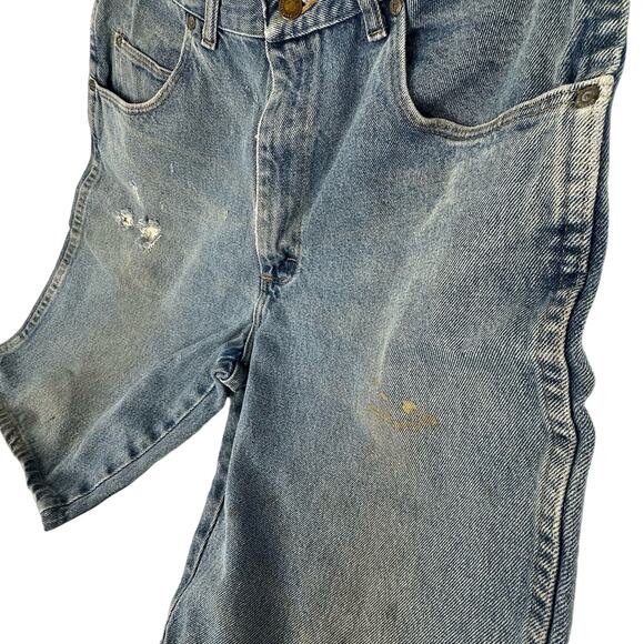 Blue Ridge Wrangler Clothing Company Distressed Denim Shorts 36 Retro Dad Shorts - Picture 2 of 8